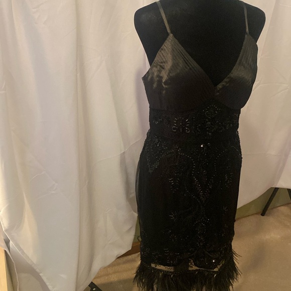 sue wong nocturne black beaded dress Nocturne Beaded Mesh Flapper Dress S-S/M main image 0